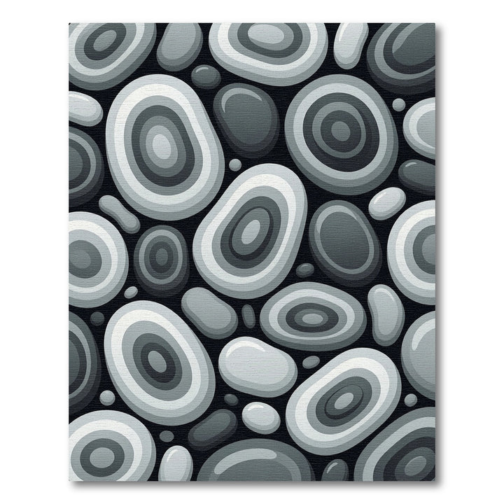 Abstract Concentric Circles Gray Rug