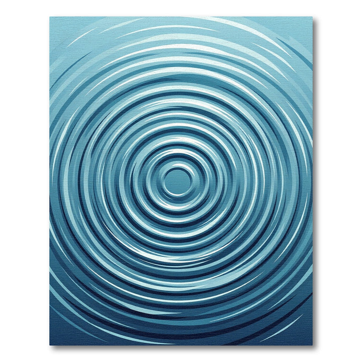 Blue Concentric Circles Ripple Rug