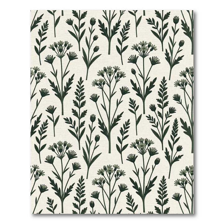 Botanical Emerald Sprigs Cream Field Rug