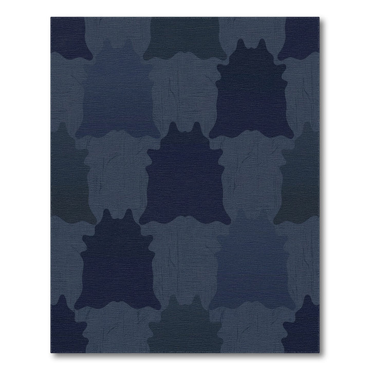 Deep Indigo Shaggy Hide Inlay Rug