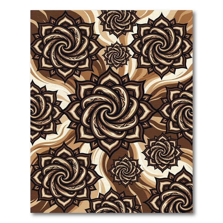 Ornate Chocolate Swirl Mandala Rug