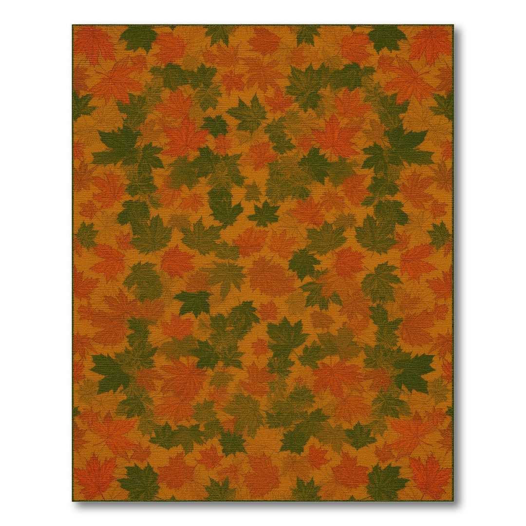 Autumn Maple Leaf Orange Area Rug