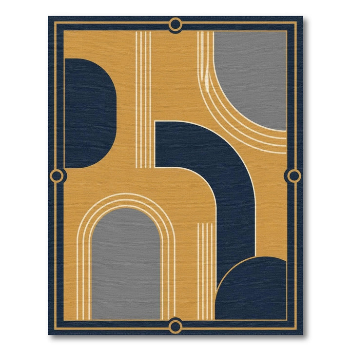 Navy and Gold Geometric Area Rug