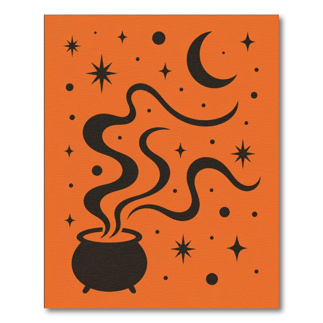 Cauldron Witch Orange Area Rug