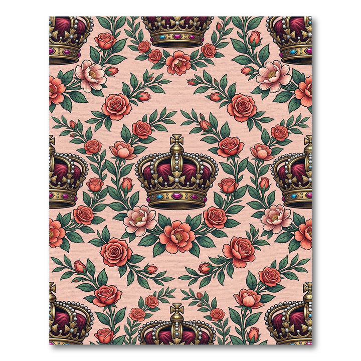 Royal Crown Rose Garland Pattern Rug