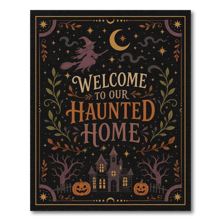 Haunted Home Witch Halloween Area Rug