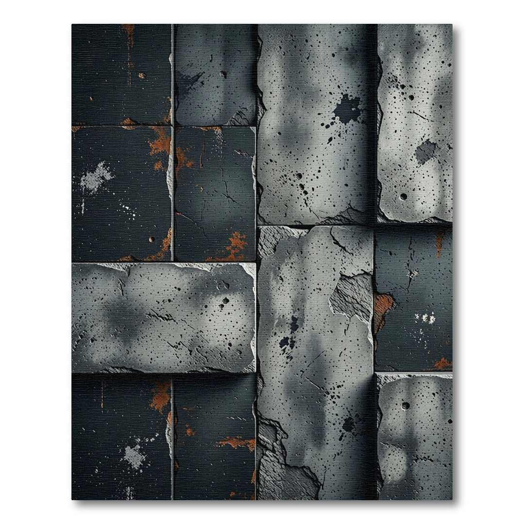 Gritty Textured Abstract Grunge tiles Rug