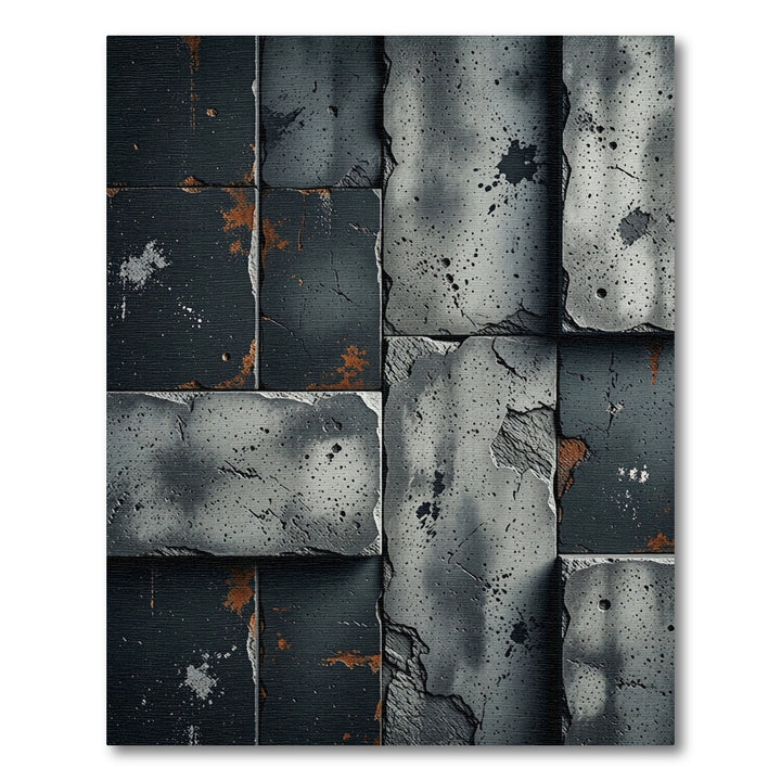 Gritty Textured Abstract Grunge tiles Rug