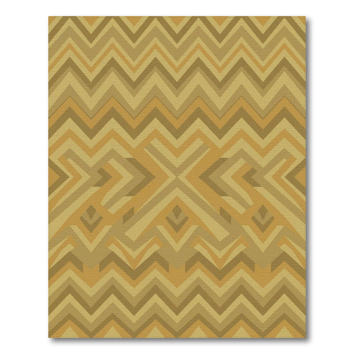 Earthy Tones Geometric Chevron Rug