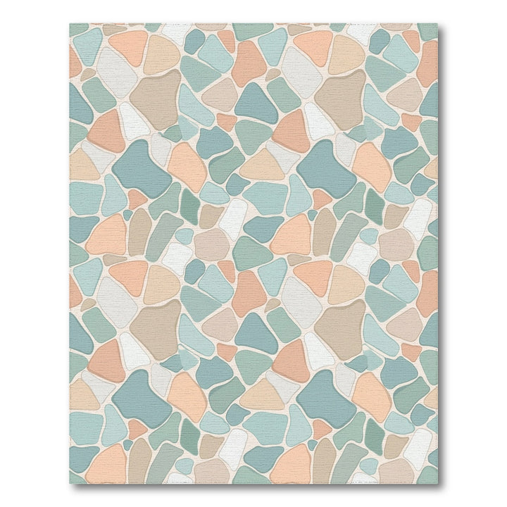 Soft Pastel Irregular Stone Mosaic Rug