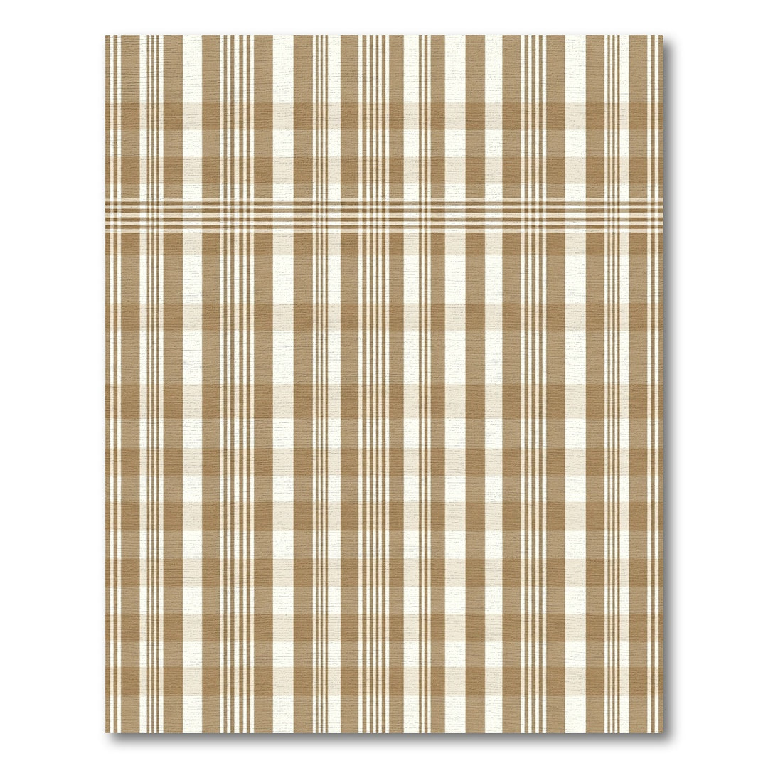 Classic Beige Plaid Stripe Rug