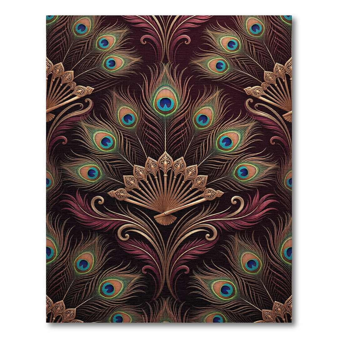 Art Nouveau Peacock Feather Gold Rug