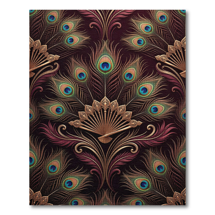 Art Nouveau Peacock Feather Gold Rug