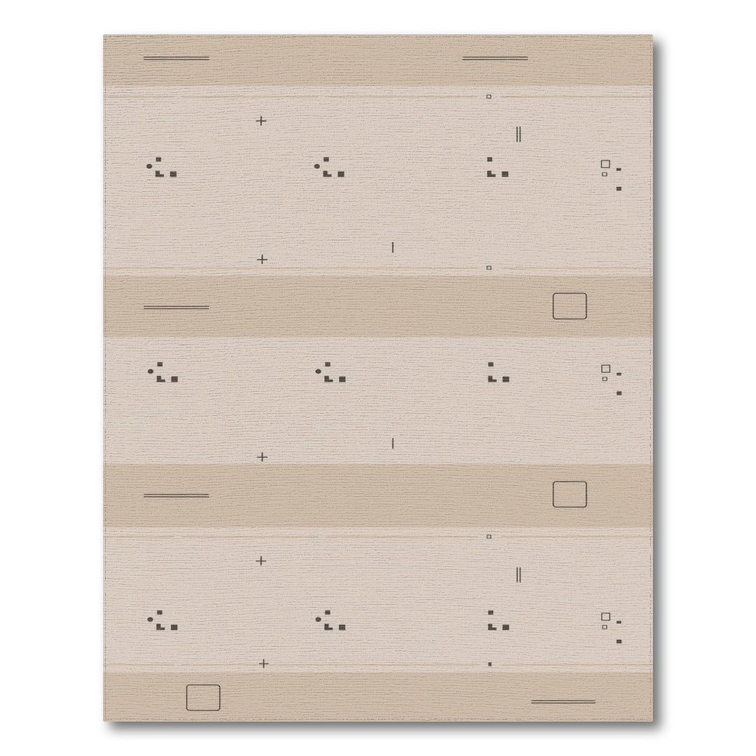 Beige Geometric Modern Area Rug
