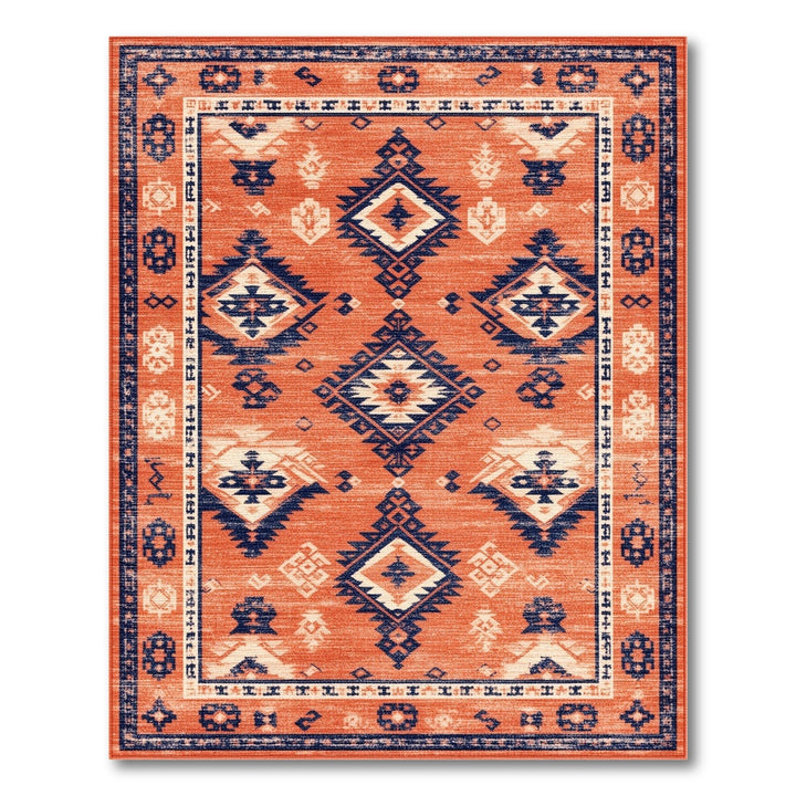 Orange Southwestern Geometric Area Rug