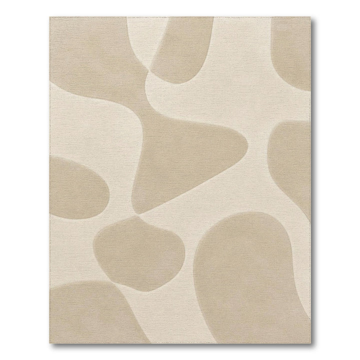 Beige and Neutral Organic Beige Organic Abstract Area Rug