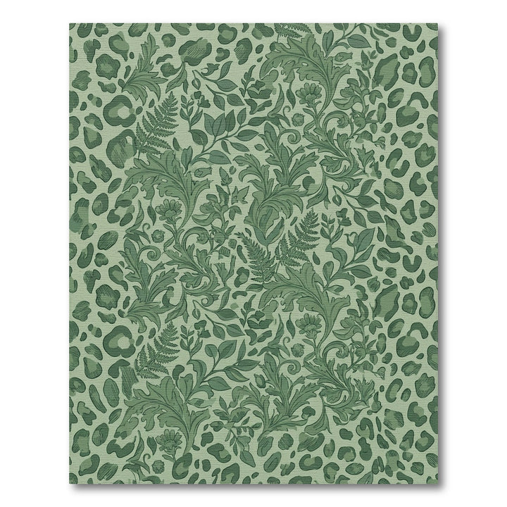 Green Leopard Floral Meadow Rug