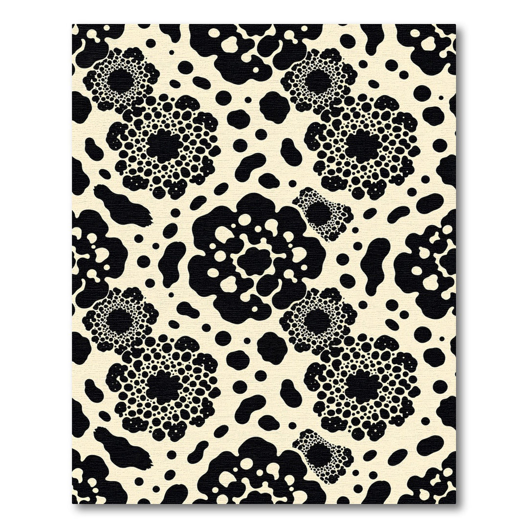 Black Organic Dots and Blobs Rug