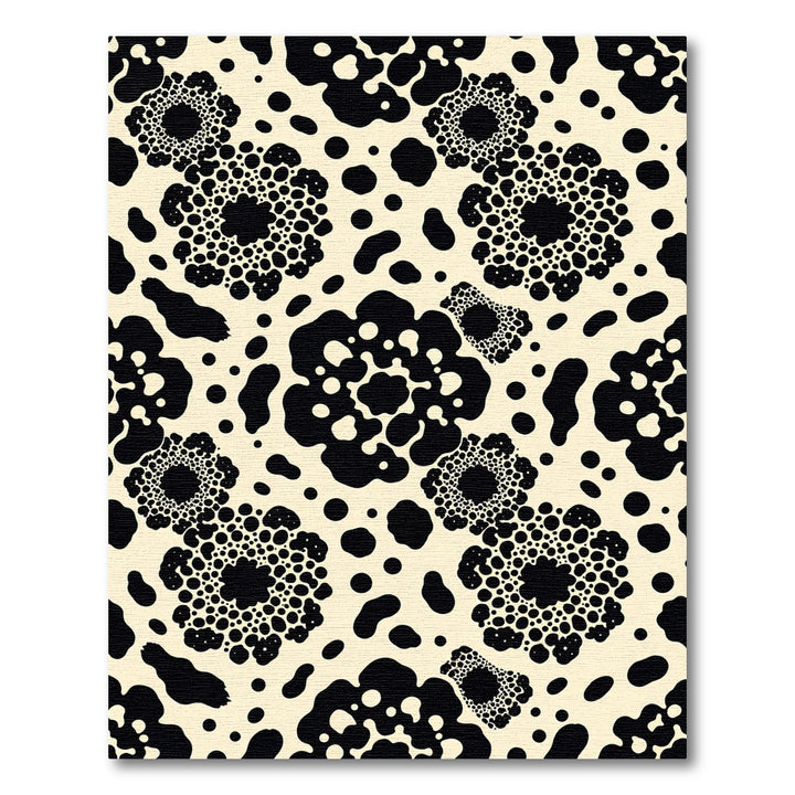 Black Organic Dots and Blobs Rug