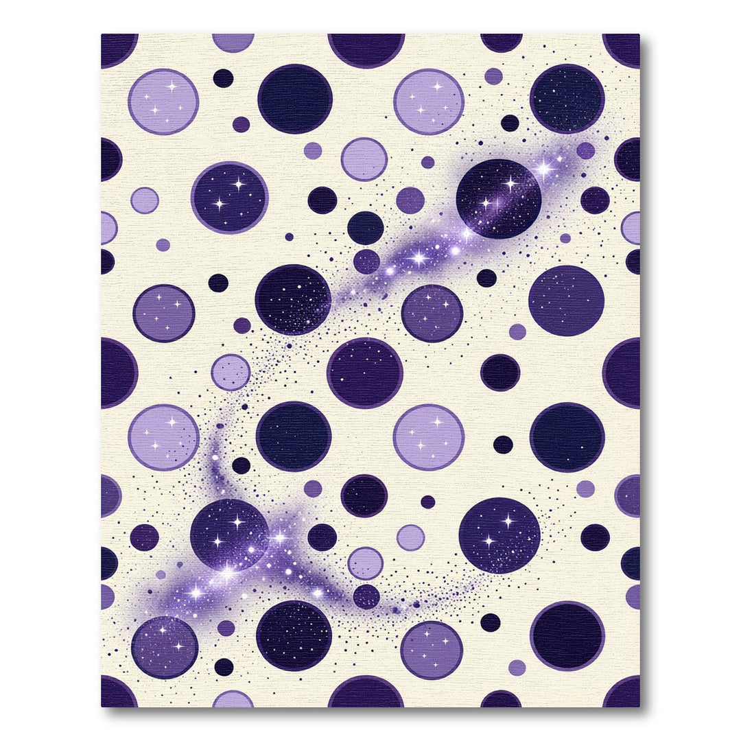 Cosmic Purple Starry Night Circles Rug
