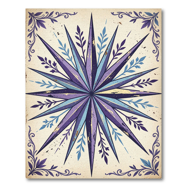 Purple Blue Starburst Floral Rug
