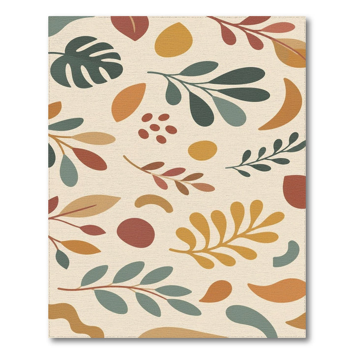 Boho Chic Beige Leaf Area Rug