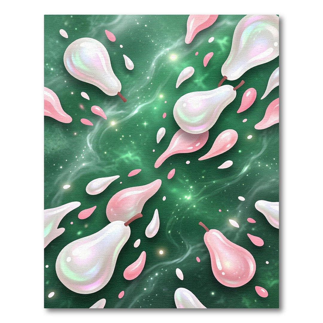 Pear and Pink Droplet Swirl Rug