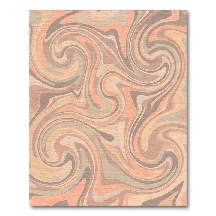 Peachy Swirl Marble Abstract Rug