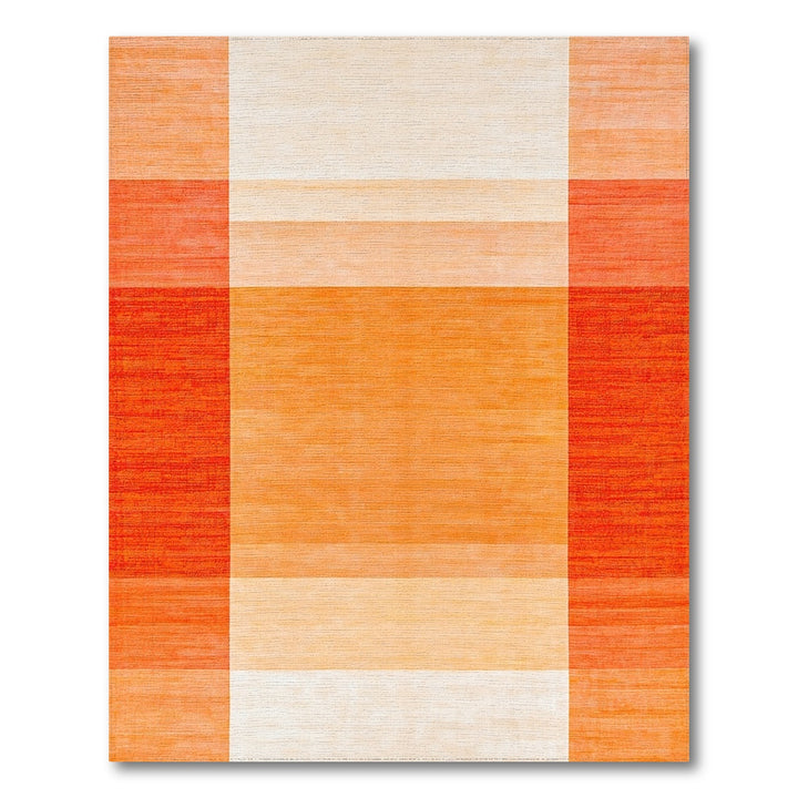 Geometric Modern Bold Orange Geometric Block Area Rug