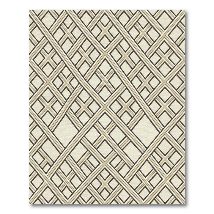 Geometric Lattice Sepia Diamonds Rug