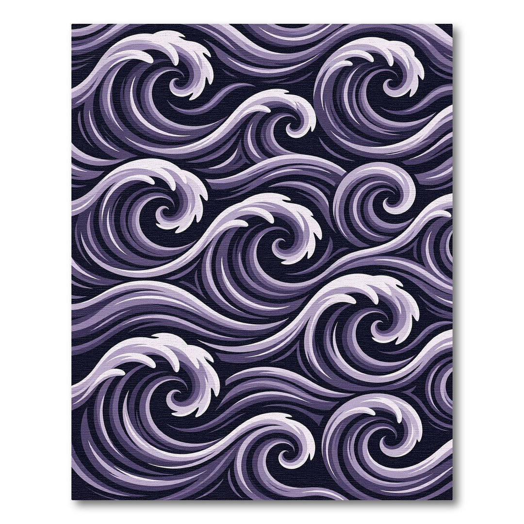 Deep Purple Abstract Wave Rug