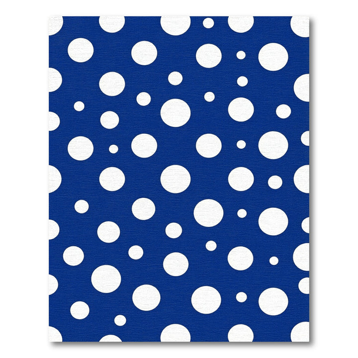 Deep Blue White Polka Dot Circles Rug