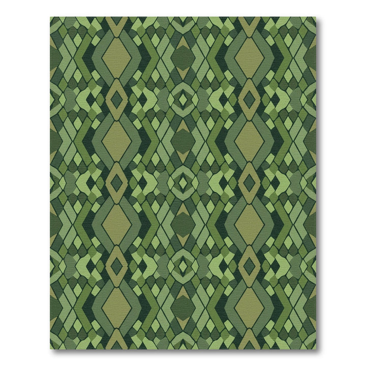Emerald Green Diamond Geometric Rug