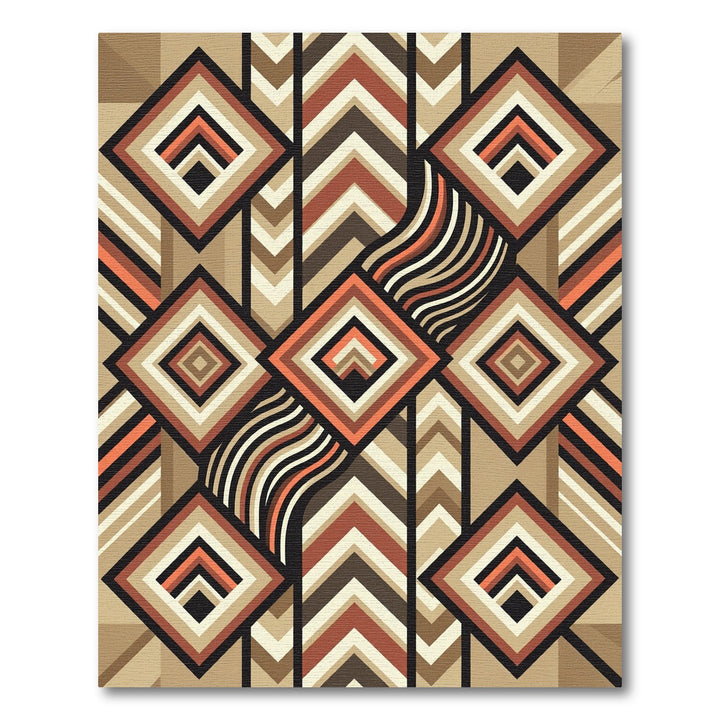 Retro Geometric Diamond Chevron Rug