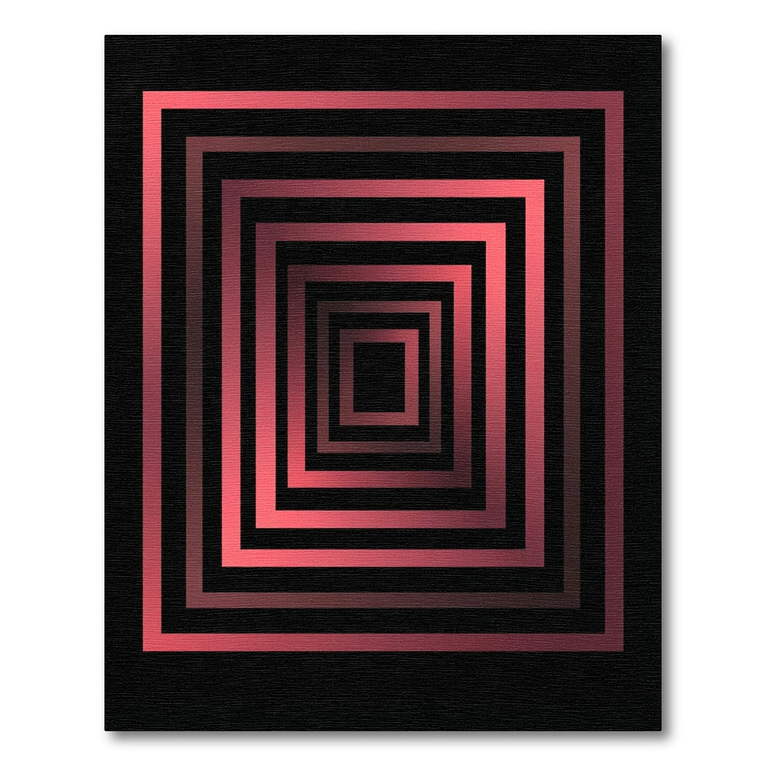 Crimson Nested Square Gradient Rug