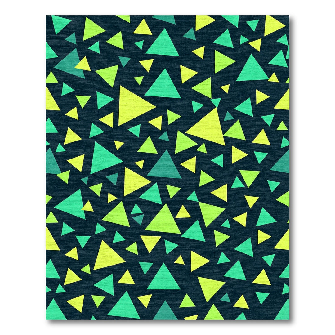 Triangles Radiant Emerald Yellow Scatter Rug