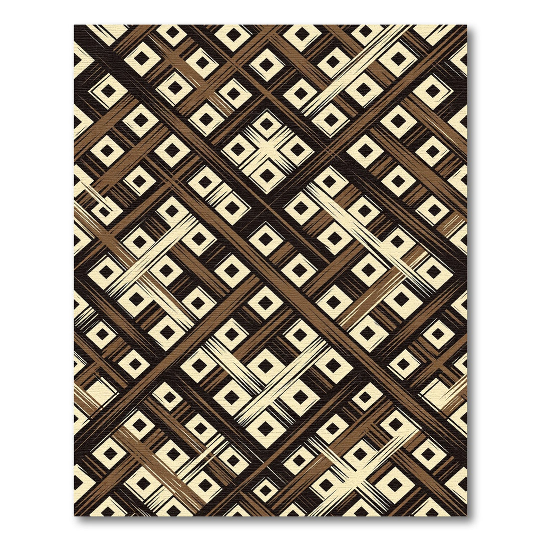 Dark Brown Diamond Plaid Rug