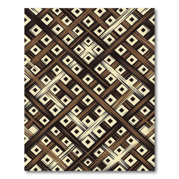 Dark Brown Diamond Plaid Rug