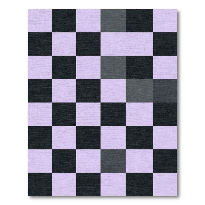 Lilac And Gray Checkerboard Pattern Rug