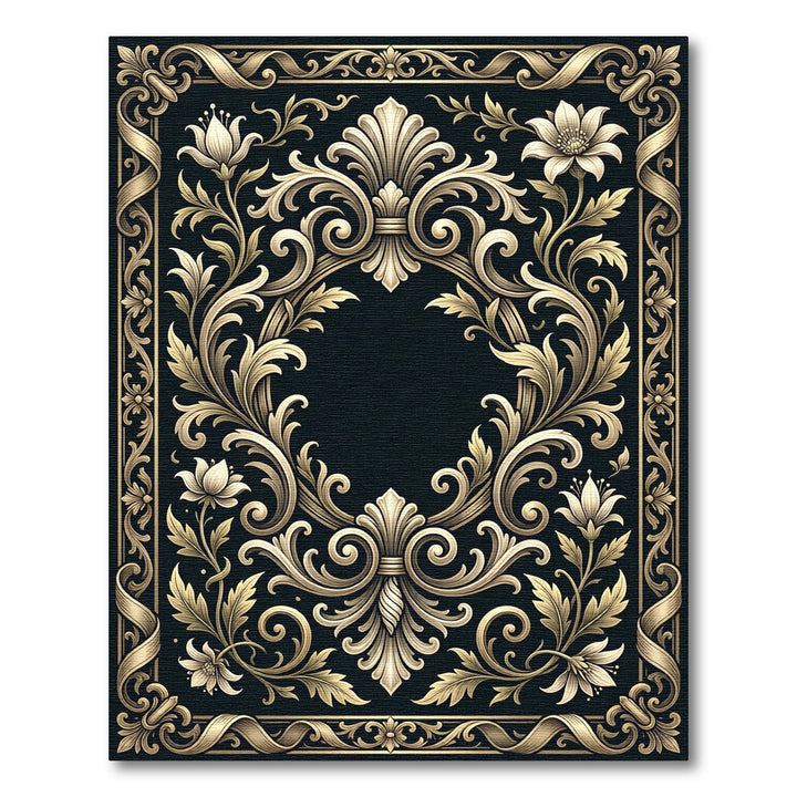 Golden Acanthus Leaf Scroll Rug
