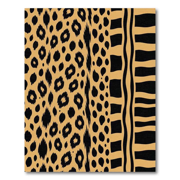 Bold Leopard Print Geometric Border Rug