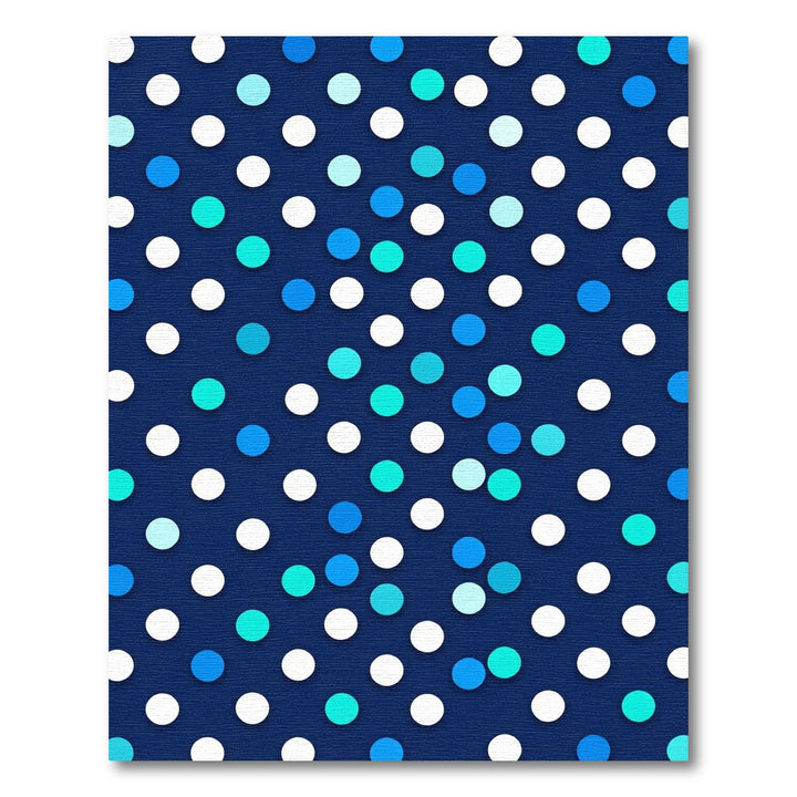 Navy Blue Polka Dot Scatter Rug