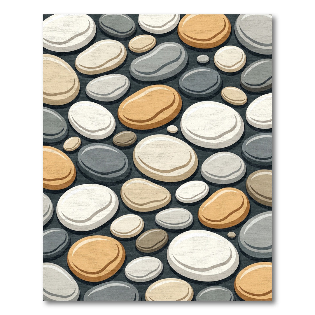 Smooth Pebble Arrangement Neutral Hues Rug