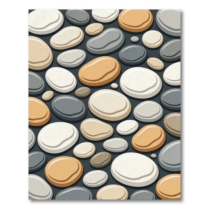 Smooth Pebble Arrangement Neutral Hues Rug