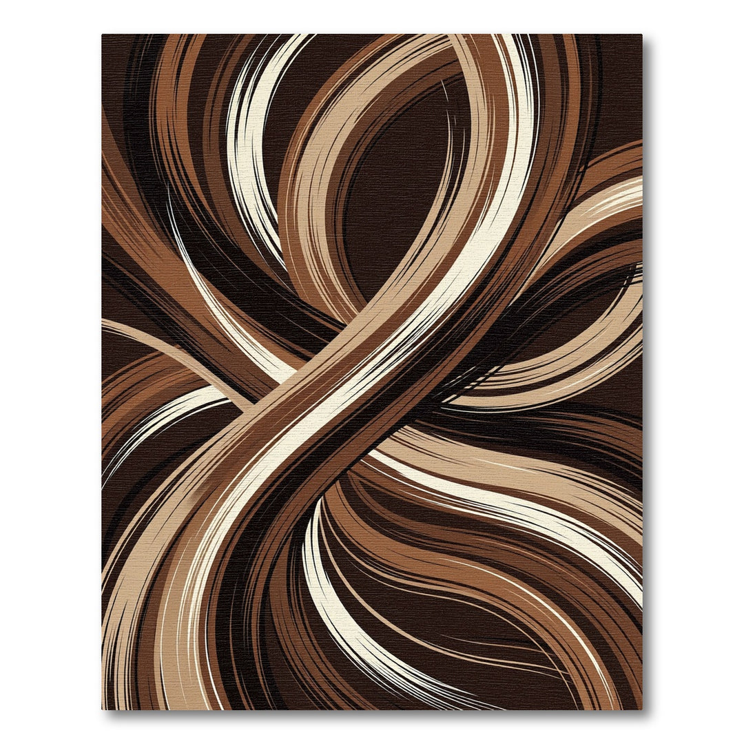 Rich Chocolate Swirl Abstract Curves Rug