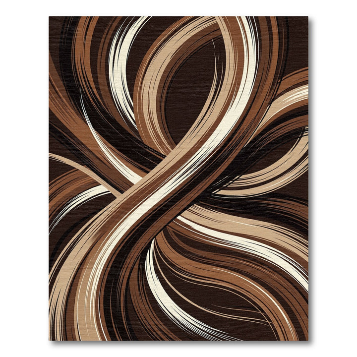 Rich Chocolate Swirl Abstract Curves Rug