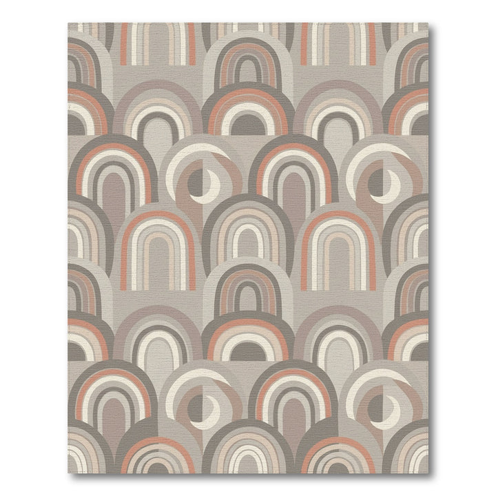 Geometric Rainbow Arch Neutral Tones Rug