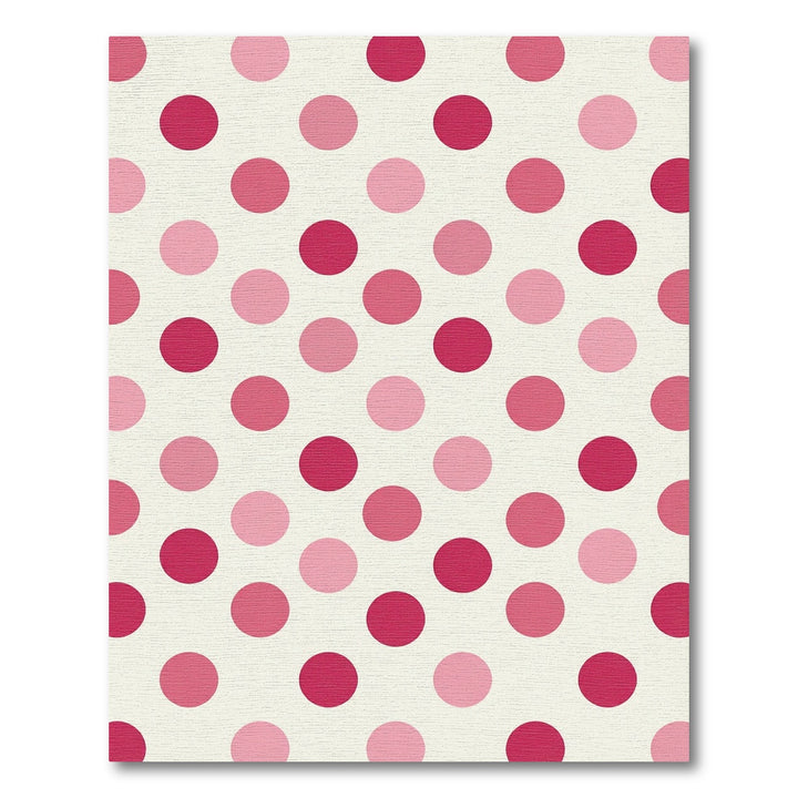 Pink Crimson Polka Dot Arrangement Rug