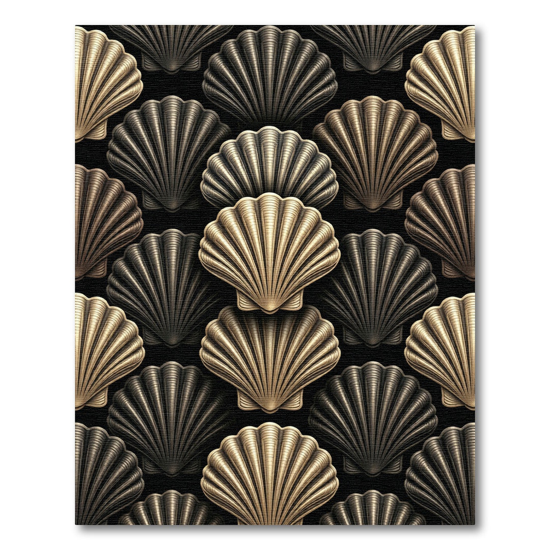 Luxurious Gold Black Shell Rug