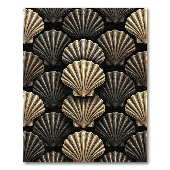 Luxurious Gold Black Shell Rug